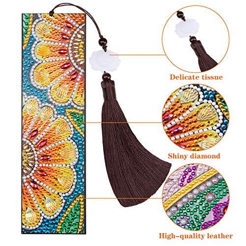 3 Pieces Diamond Painting Bookmark Diamond Tassel Beaded Painting Bookmark Diy Beaded Bookmarks Leather Tassel Bookmark For Valentine's Day Graduation Birthday Embroidery Arts Crafts #TOP2