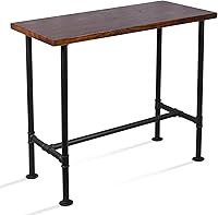 Vista 1 de Diwhy Mesa de comedor de tubería de diseño industrial DIY, mesa de comedor informal para bar, mesa para computadora portátil, estudio moderno, mesa