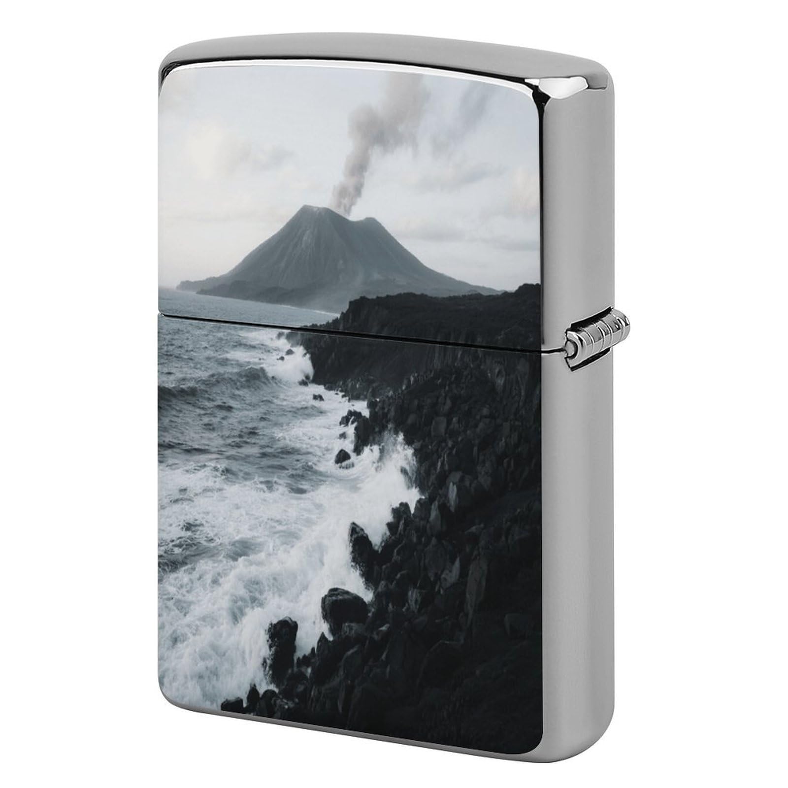 Fekiloot Style Hawaii Volcanic Coast Lighter Case Cover Metal Lighter Case