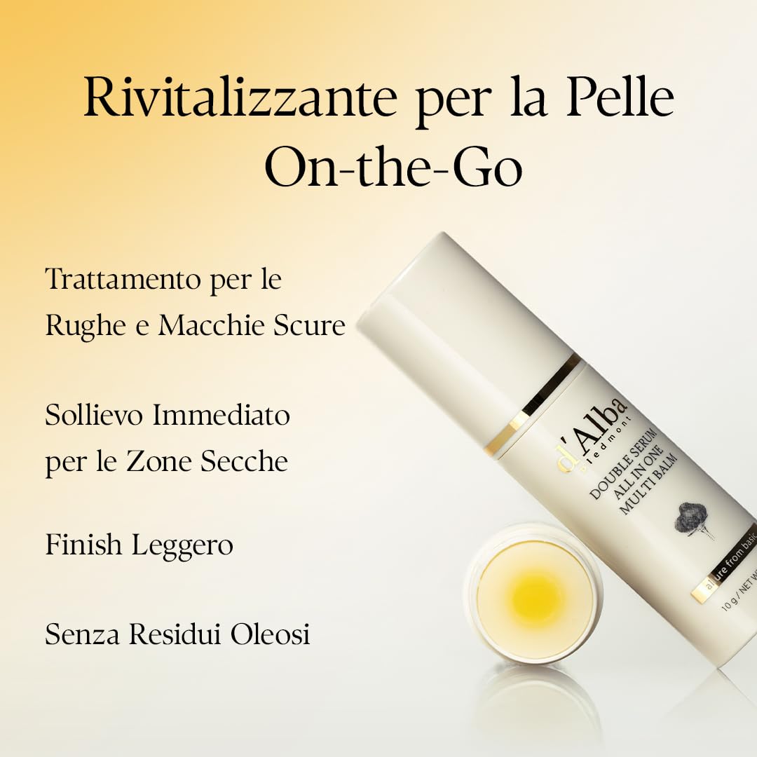 d'Alba Stick Balsamo Multiuso All-in-One Tartufo Bianco Italiano, Cura della Pelle Vegana, Trattamento 3 in 1 per il Rimedio delle rughe, per il Trattamento degli Occhi, Cura della Pelle Coreana