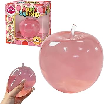 Apple Squishy, Green Squishy Apple Giant Fruit Squishies Realistic Oversized Squishies Toys Slow Rising Decompression Squeeze Fidget Stress Ball for Adults Home Office Anxiety Relief & Focus