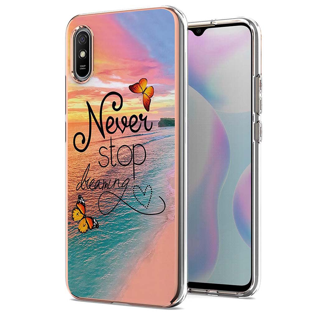 LINER Cover Xiaomi Redmi 9AT / 9A - Custodia Sottile In Silicone Morbido TPU, Motivi Colorati, Antiurto, Brillante, Oro Rosa - 5