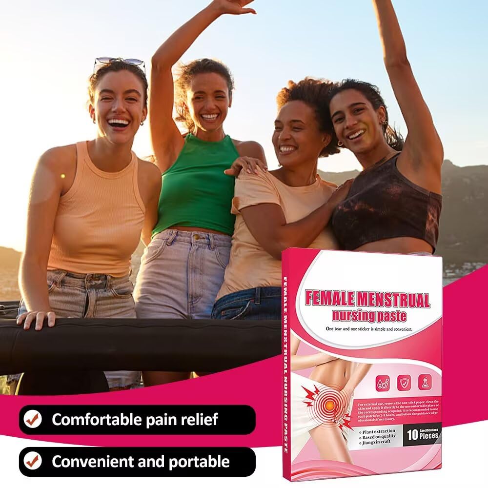 Parches menstruales menstruales para mujeres, extractos vegetales de ajenjo y angélica, eficaz contra los cólicos menstruales, dolor abdominal, 10 unidades