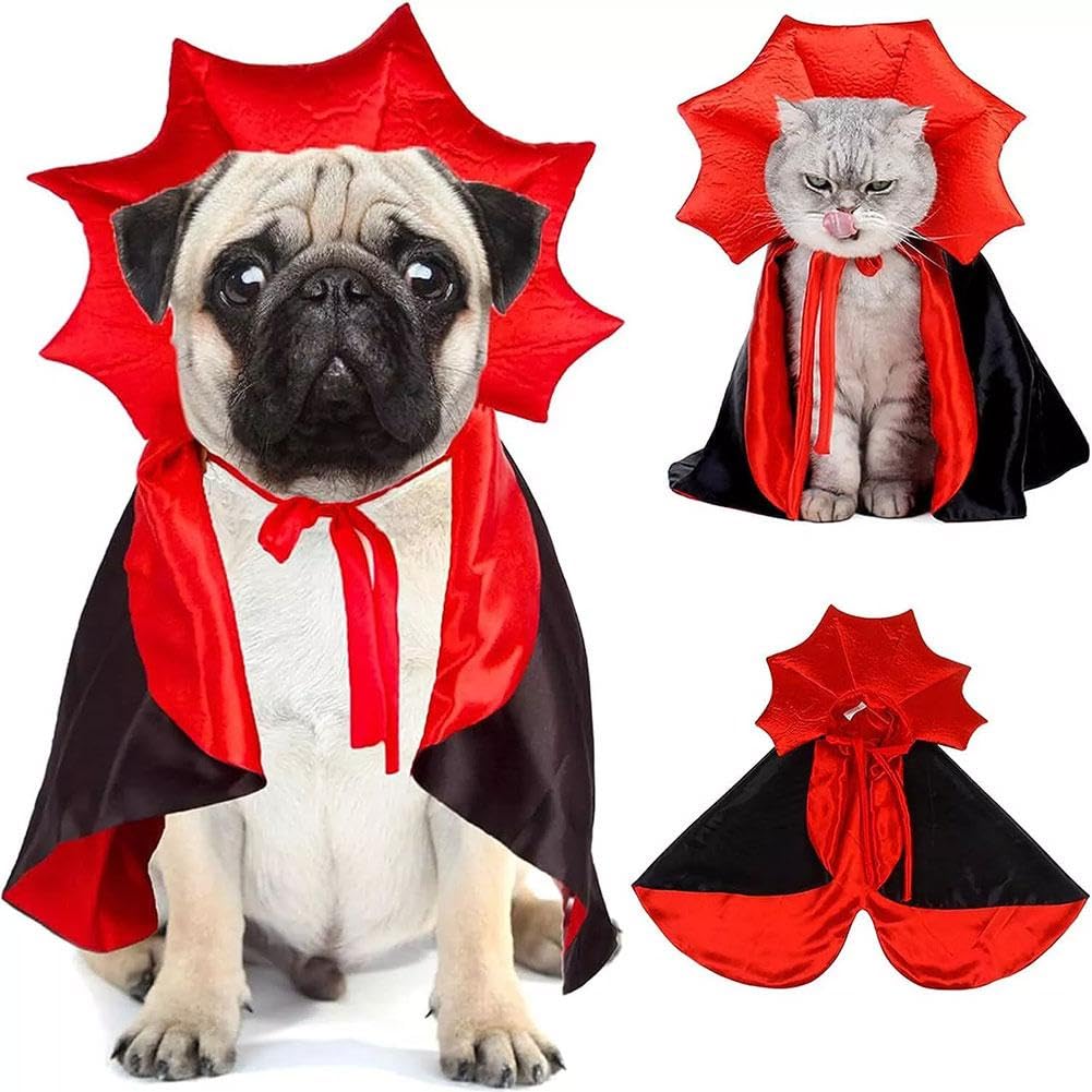Disfraz de Halloween para perro, disfraz de capa de diablo, disfraz de mascota para gatos, perros, suministros de fiesta de Halloween, accesorios de ropa de cosplay de bruja