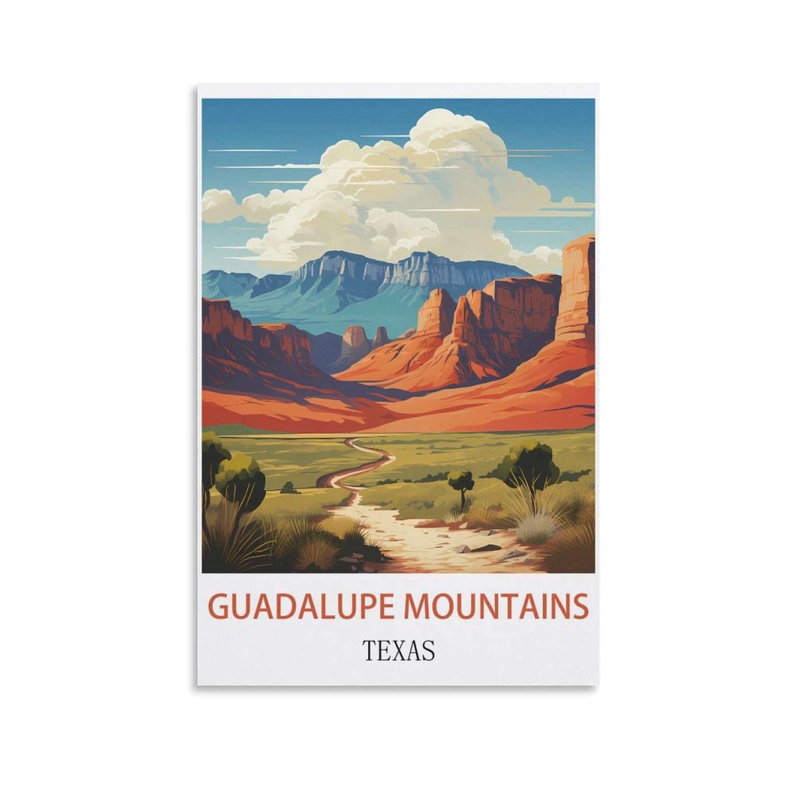 EZMLFA 5D Diamond Art Kits for Beginner,Guadalupe Mountains Texas,Beginners,DIY Full Round Drill Diamond Dot Gem Art Kits for Adults,Crafts for Decor 50x60cm