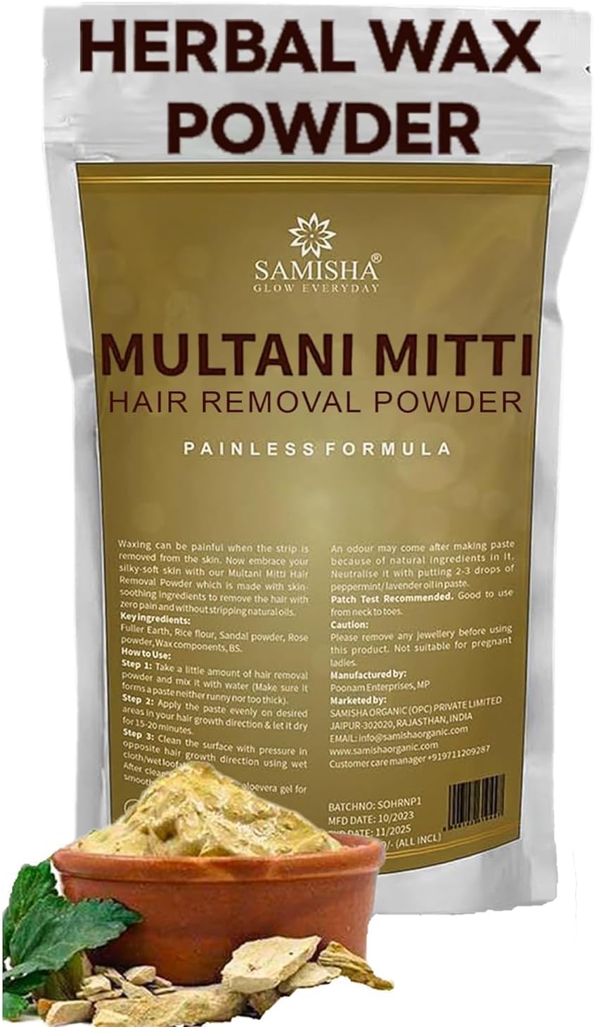 Natural Hair Removal Powder for All Types of Hair & Skin, Hands, Legs, Underarms, Bikini (Private Part) Area (100 g) - Get Natural Loofah Free - A Limited Time Offer