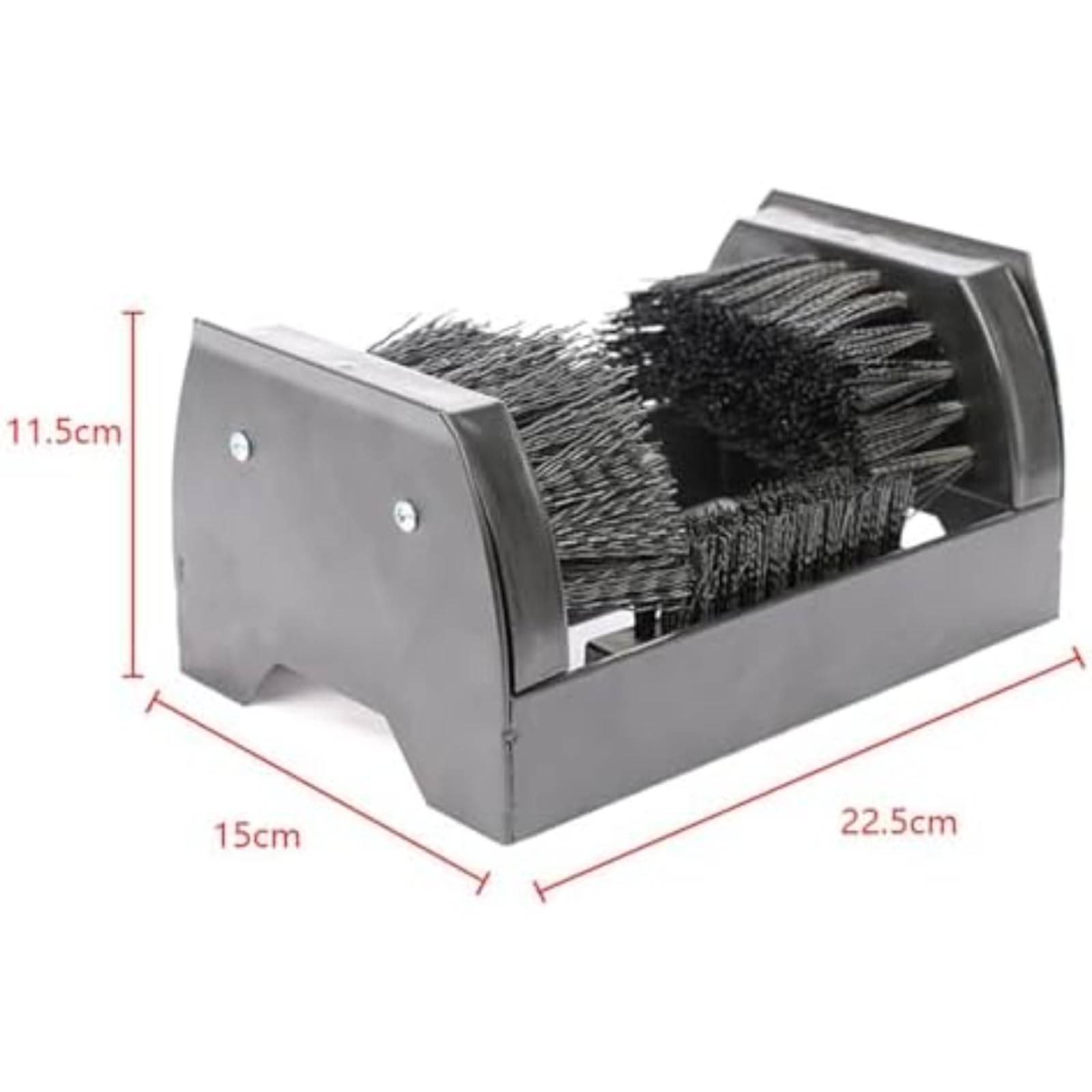 Raspador de zapatos de 3 lados para el barro y la nieve, las cerdas de nylon rígidas quitan la suciedad de las botas y las zapatillas, limpiador de entrada al aire libre estable con base de plástico d