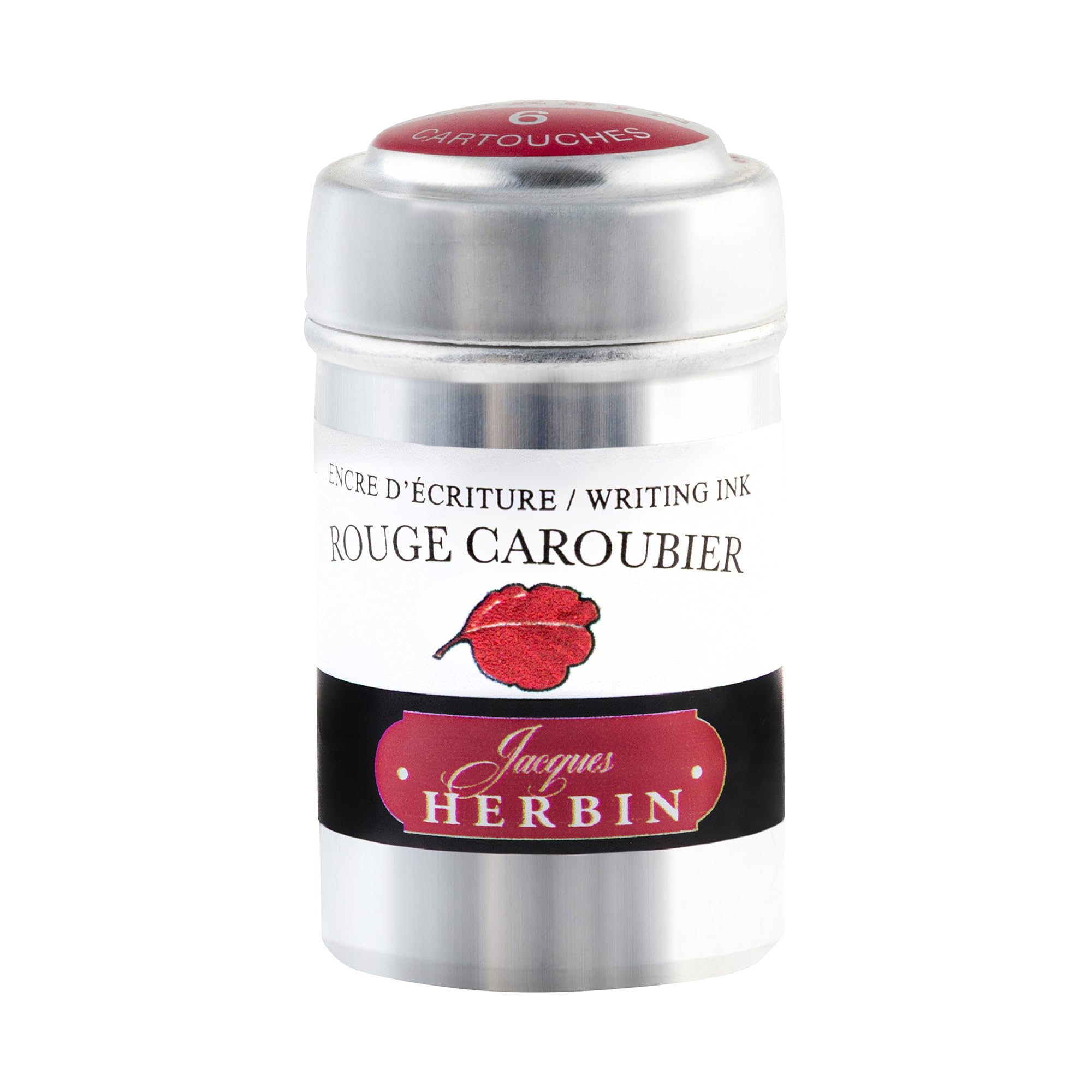 Herbin Ink Cartridges Tin of 6 - Rouge Caroubier