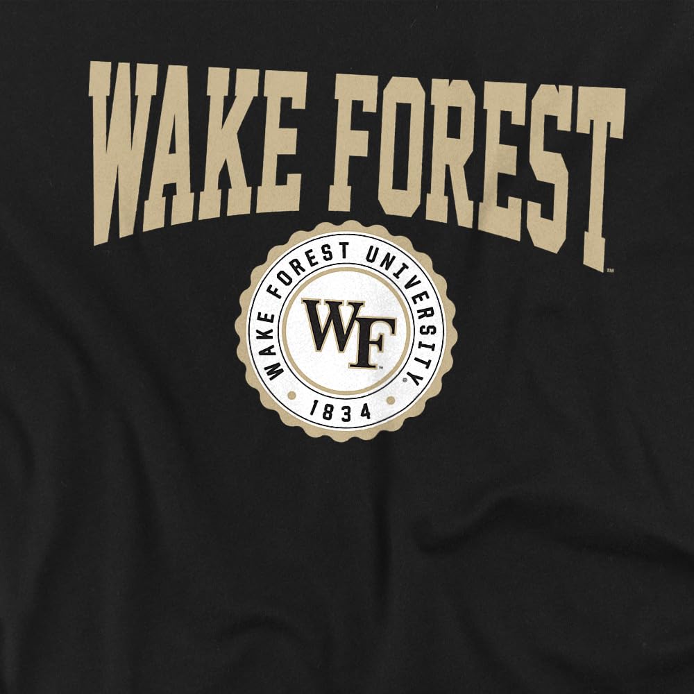 LOGOVISION Wake Forest University Collegiate Seal Kids T Shirt (4) for Toddler Boys and Girls, Black