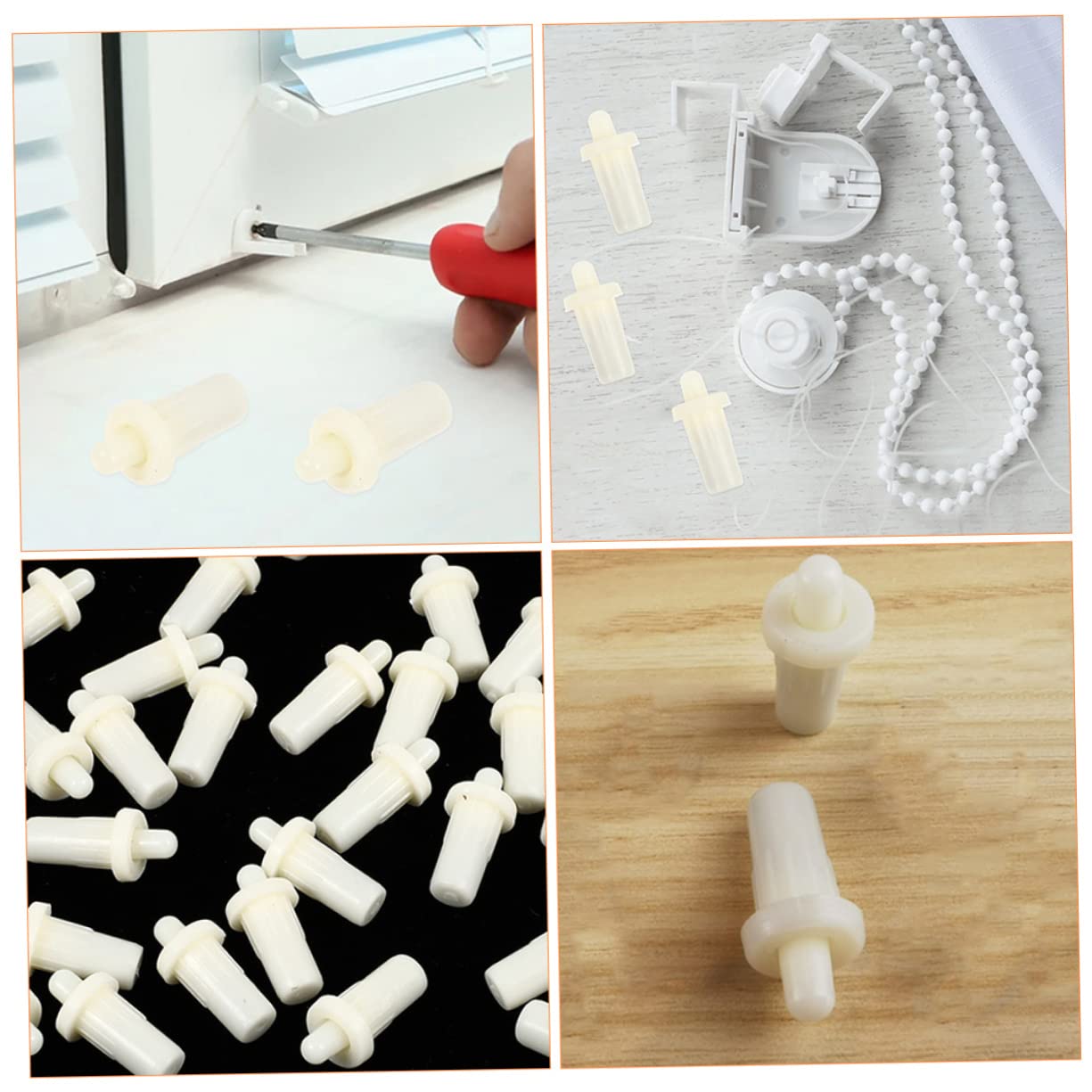 Angoily 1set Shutter Latch Door Gate Hinges Knob Shutter Repair Soft Close Cabinet Hinges Blinds Key Shutter Replacement Shutter Louver Shutter Hardware Film Plastic 50pcs