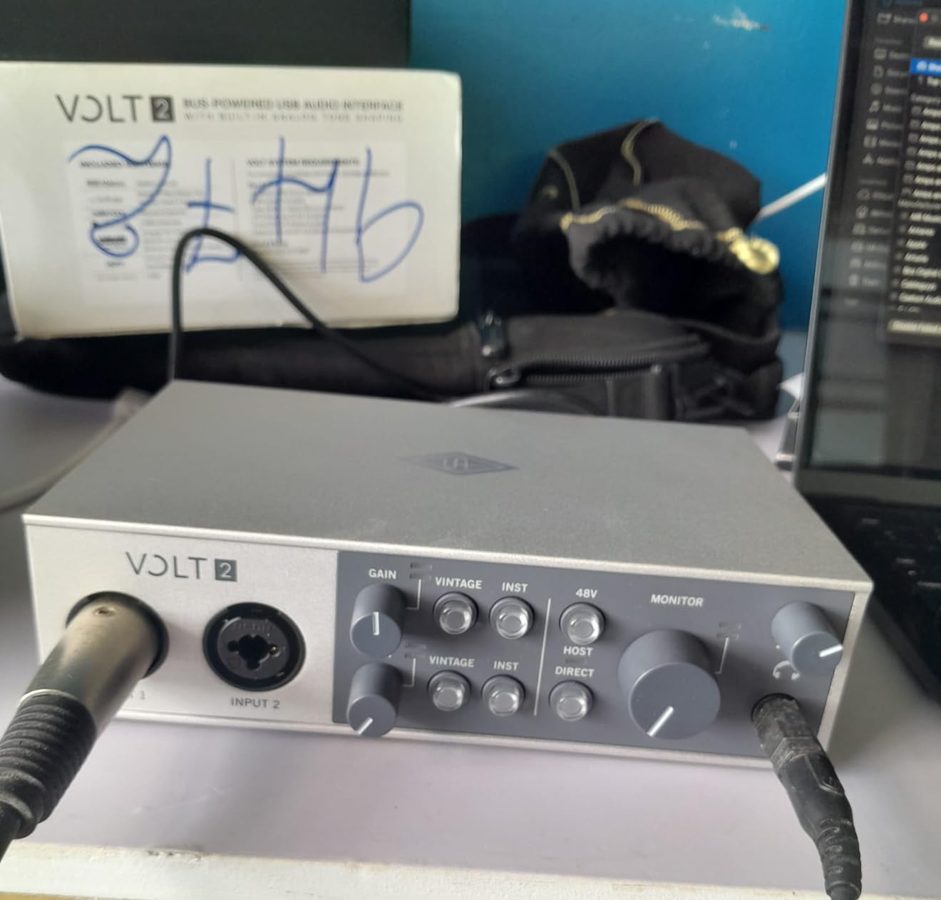 Universal Audio Volt 2 rear panel connections