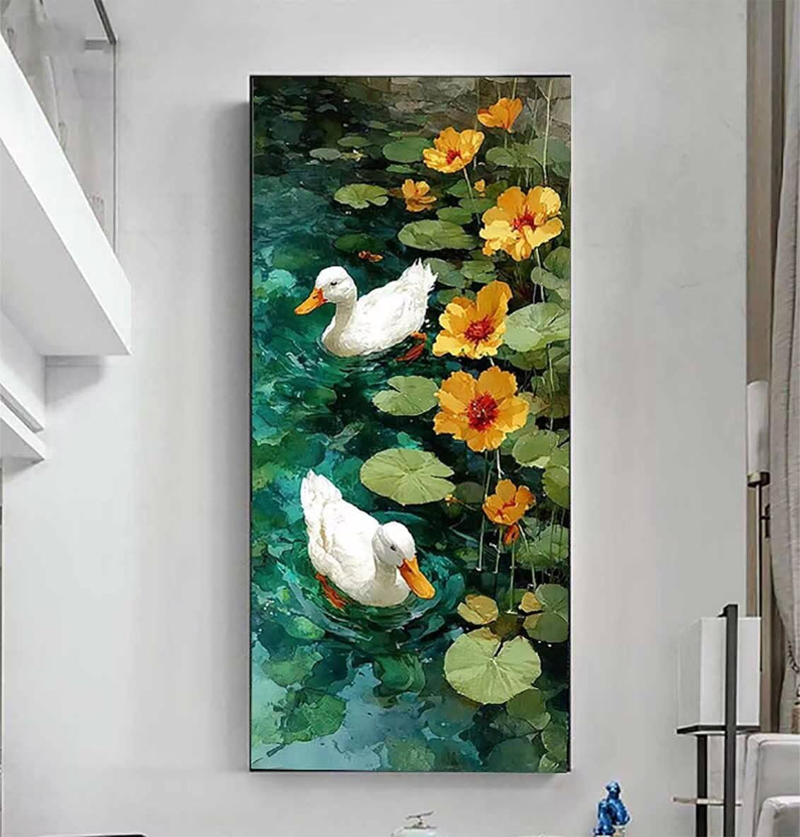 Zestawy artystyczne z kwiatowym diamentem dla dorosłych, malarstwo diamentowe, kaczka, kryształ, artystyczne zestawy dla dorosłych, dzieci, DIY, 5D, kwadratowe, pełne wiercenie, klejnot, kropki, haft