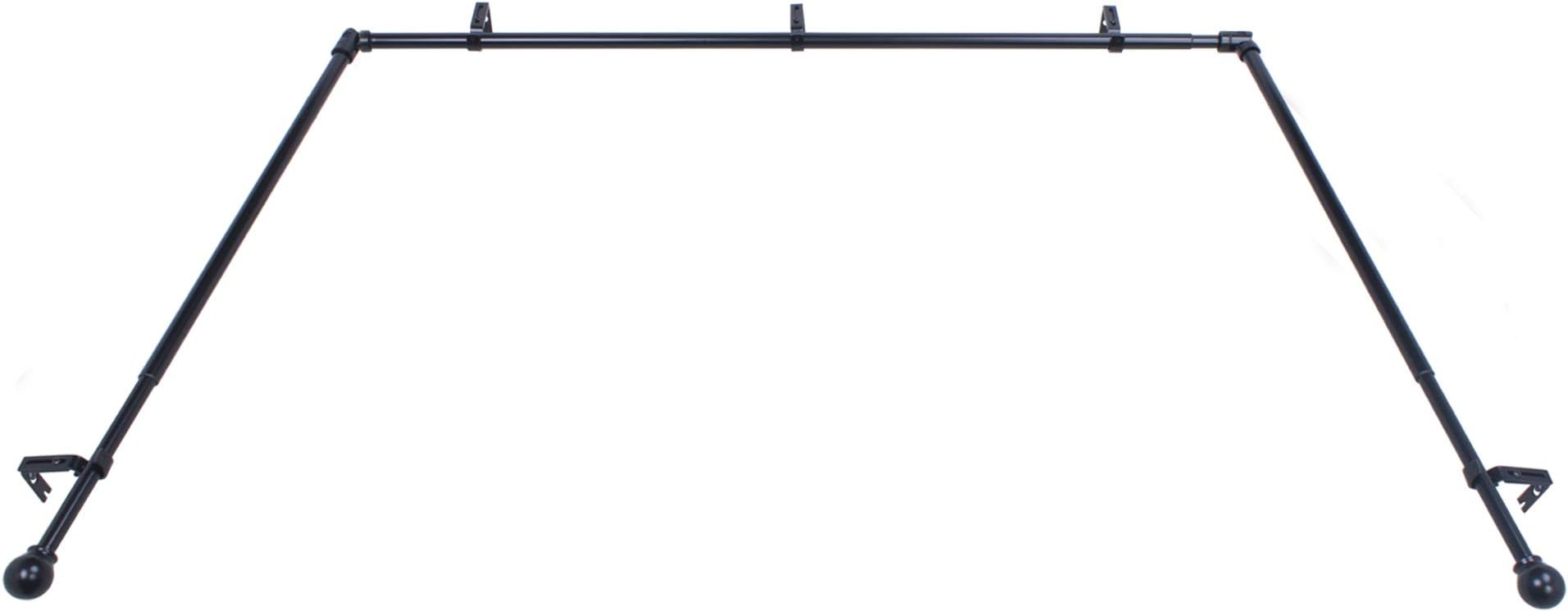 Decopolitan Bay Window 3/4" Black Ball Drapery Rod Set