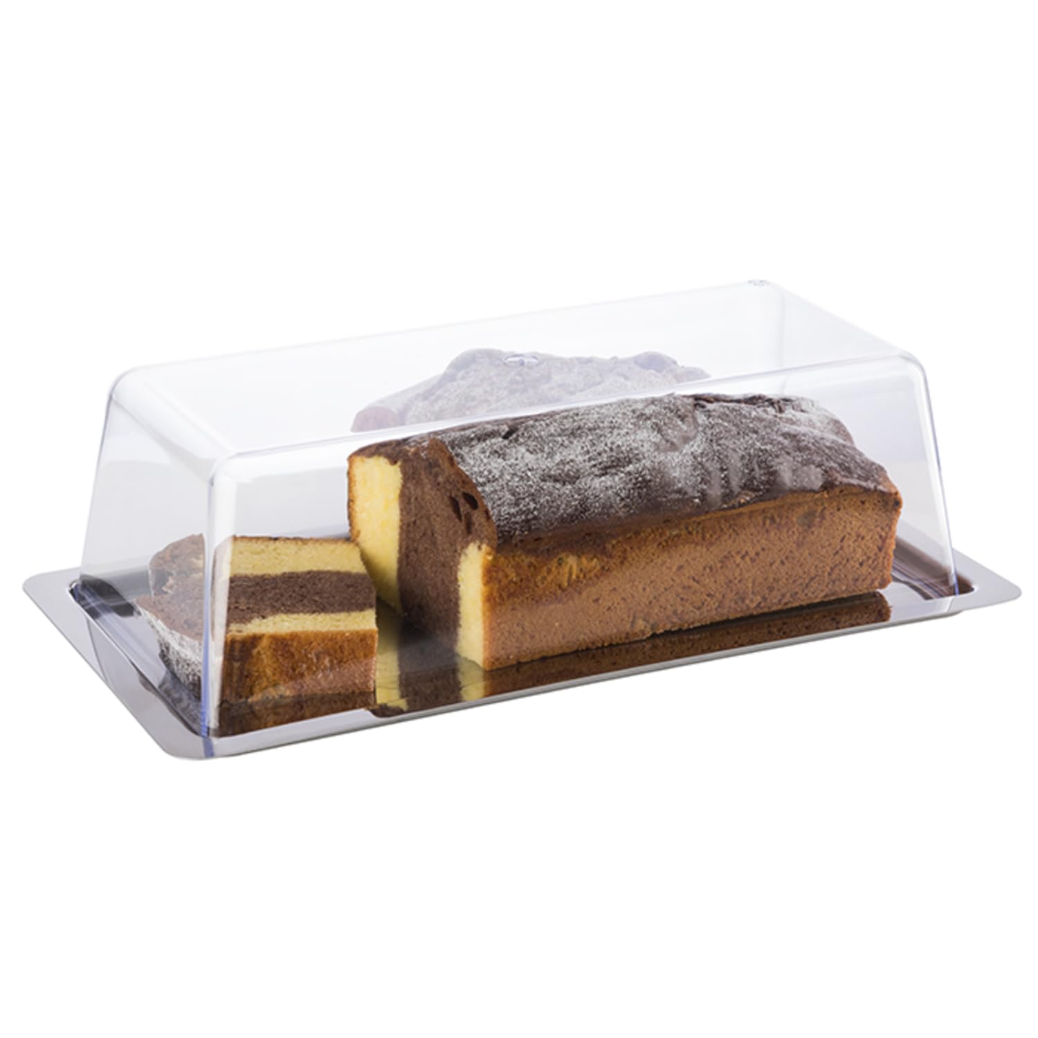 APS 64 Finesse - Vassoio in acciaio INOX con coperchio, 34 x 16,5 x 10cm