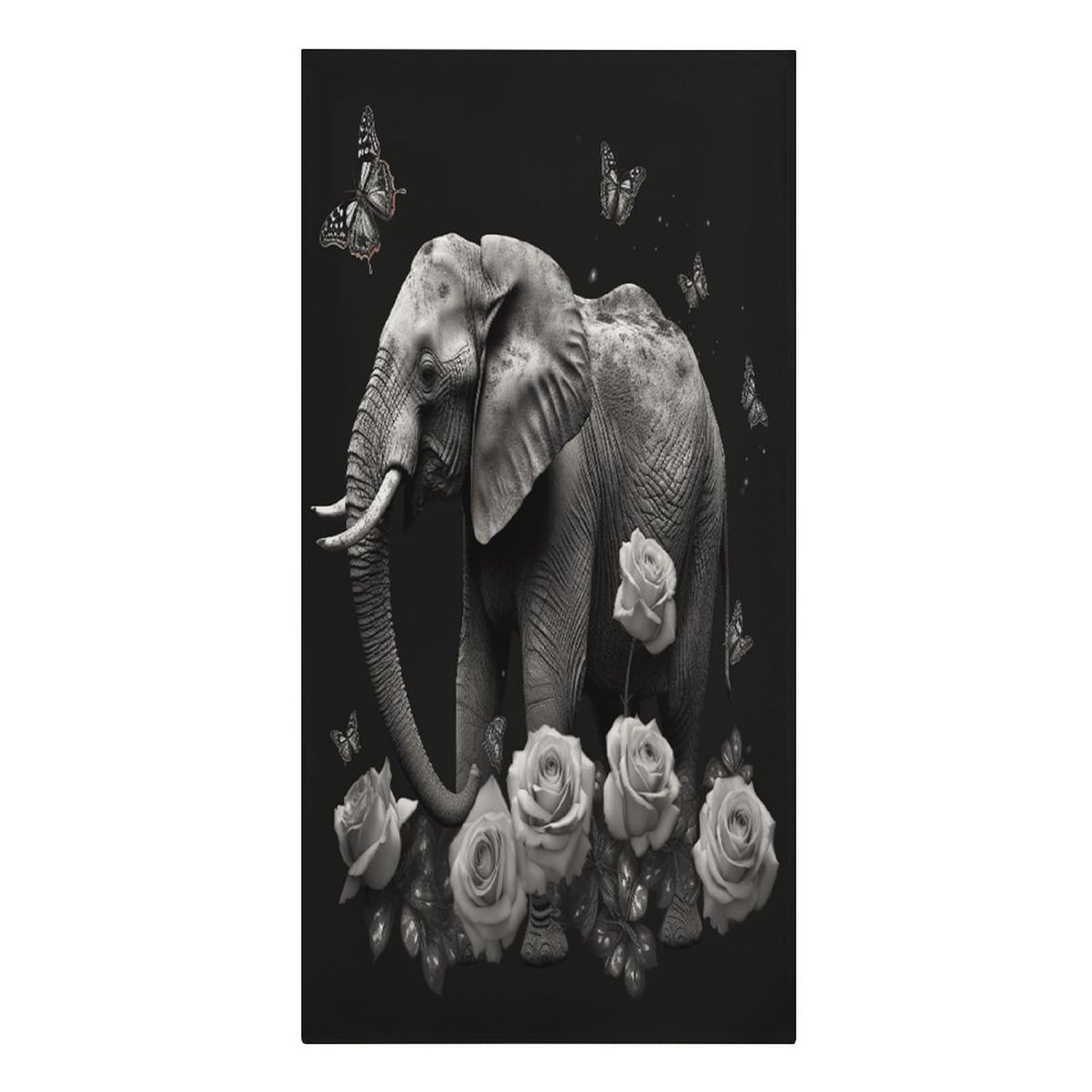 VstaDank Elephant and Butterfly Beach Towel Vacation Essentials Sand Free Soft Quick Dry Swim Towels 61"x30" Modern Extra Large Towels Lightweight Microfiber Beach Towel for Swimming Pool