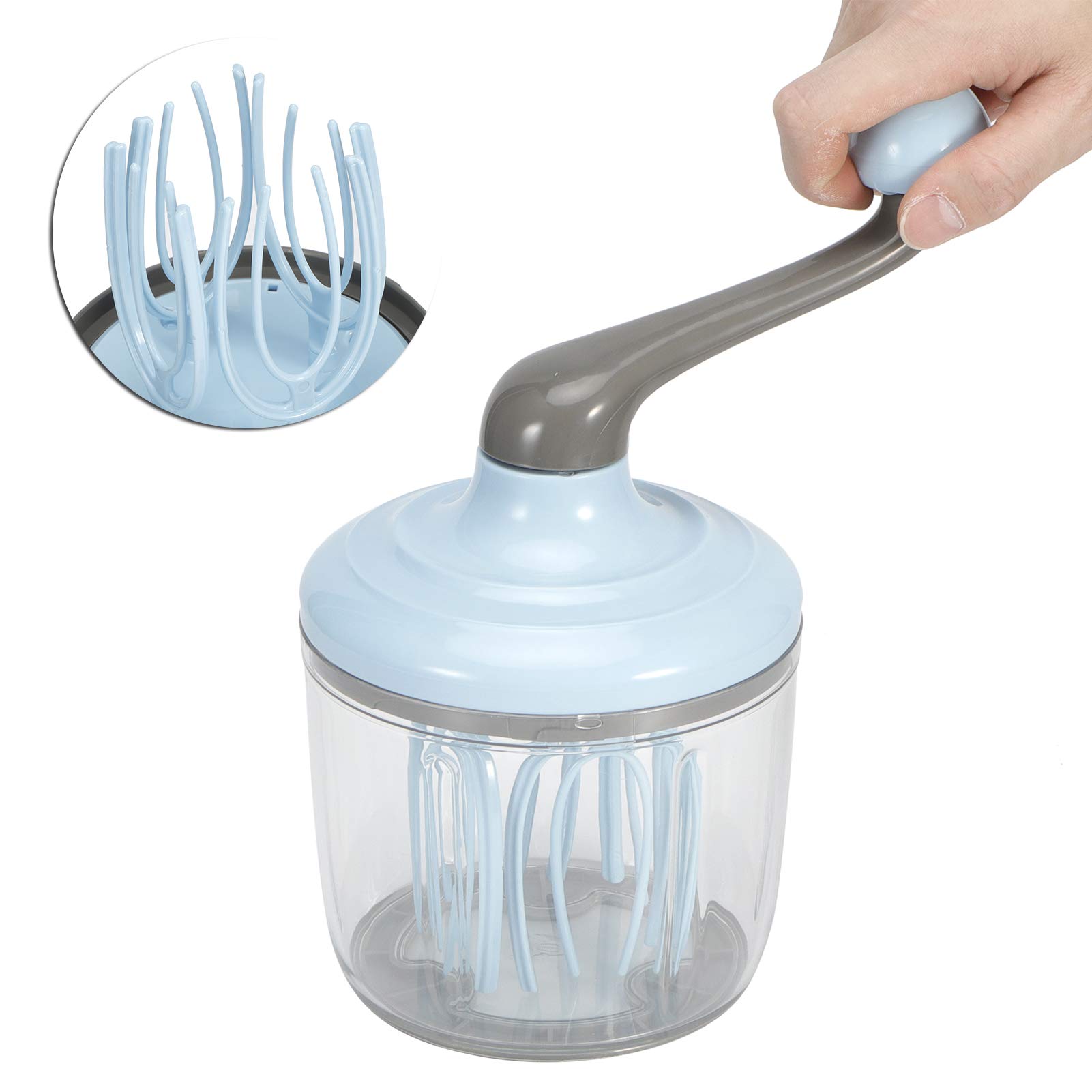 Buachois Sbattitore Manuale,1100ml Frusta per Uova a Spinta, Stile Classico A Manovella,Mescolatore per Montalatte,Frullinoper Le Uova Manuale Strumenti per Frullare Accessori da Cucina per La Casa