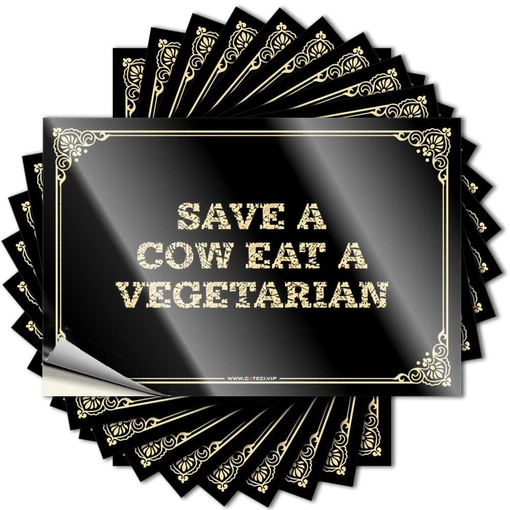 Save A Cow Eat A Vegetarian Haves Glitter - Stuff Tattoos Self Adhesive Sticker(6X9CM)
