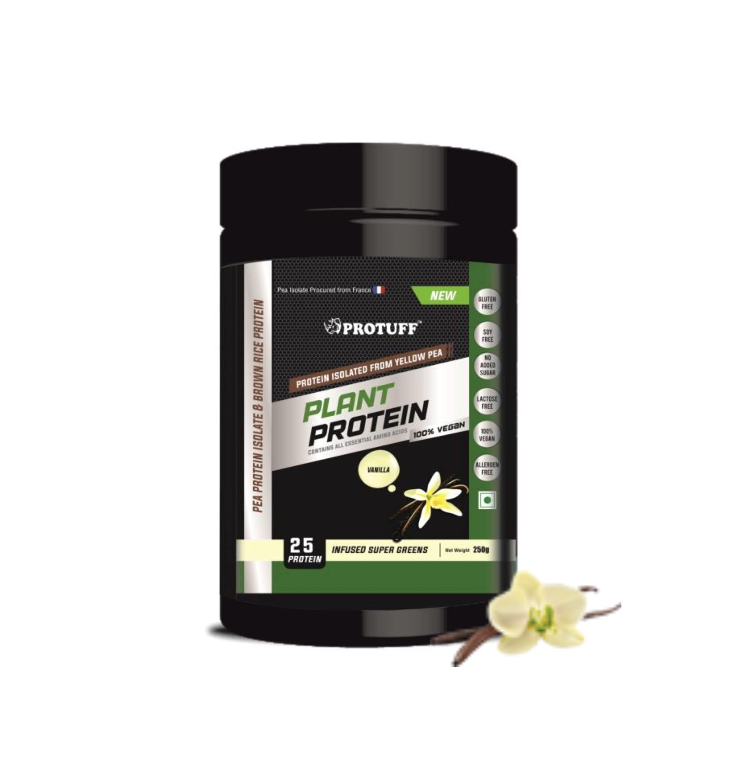 PROTUFF Plant Protein Powder, Vanilla, 25g Vegan Protein, 5.37g BCAAs, Clinically Proven Ingredients, Superfoods, No added Sugar, Protein for Women and Men, 250g (8 Servings) (B08DBVCK56) Amazon Price History, Amazon Price Tracker