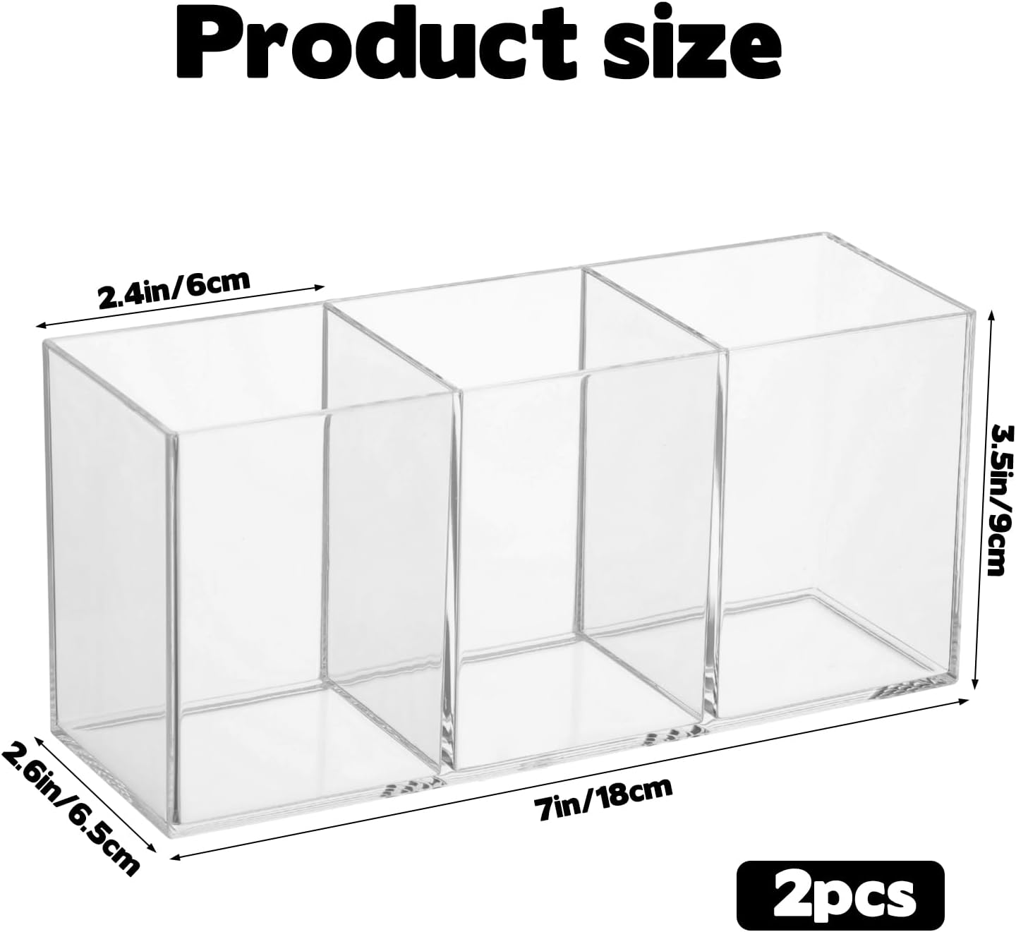 2 Pcs Acrylic Cutlery Storage Organizer Bin Clear Silverware Holders with 3 Sections for Forks Knives and Spoons Plastic Kitchen Utensil Holders Silverware Caddy for Party Kitchen Countertop Cabinet image 2