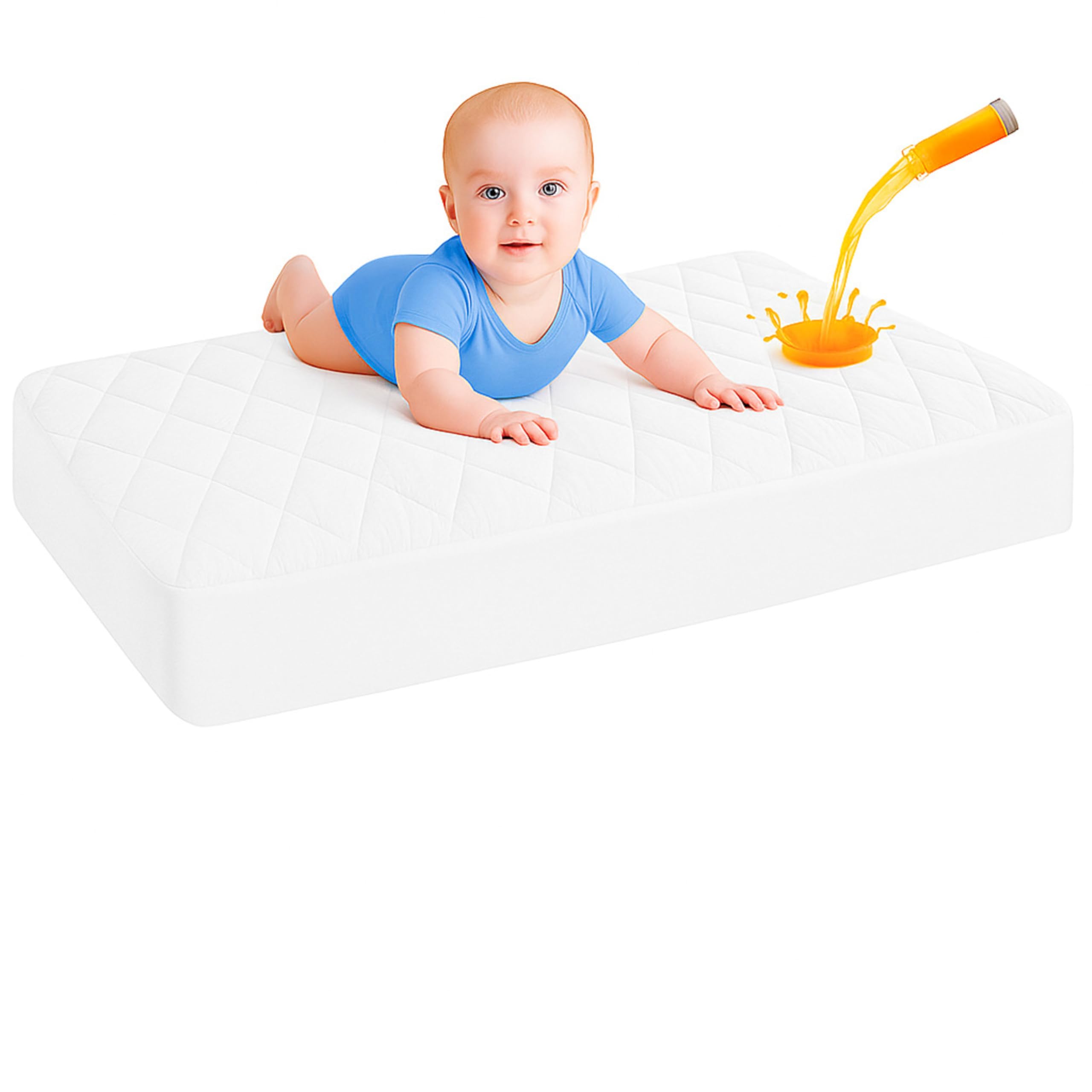 Dudu N Girlie White Cot Bed Luxury Quilted Waterproof Extra Deep Mattress Protector Fitted Mattress Protector's.