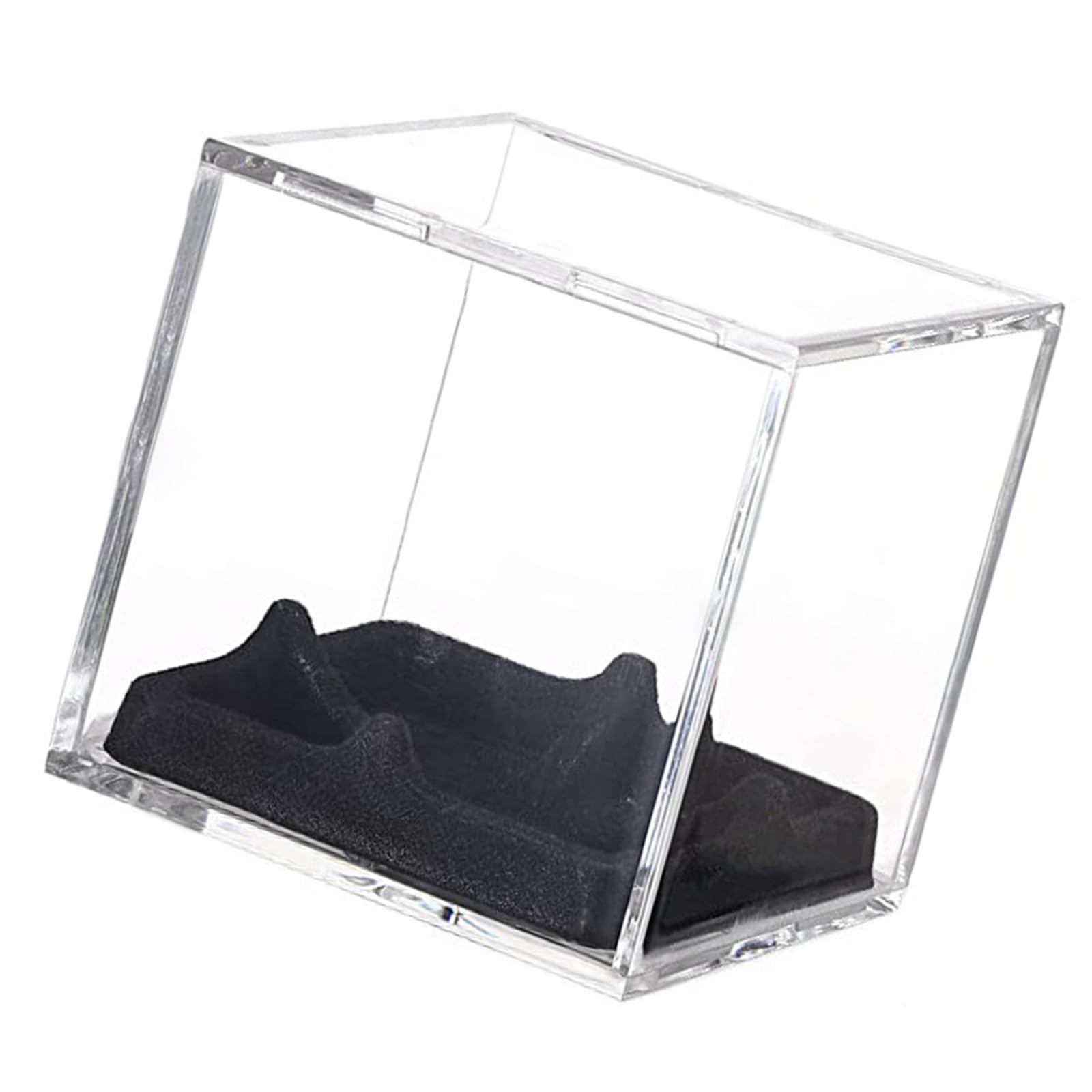 Clear Baseball Display Case Acrylic Cubes Storage Square Clear Box Sports Softball Holder Container with Stand Display Case
