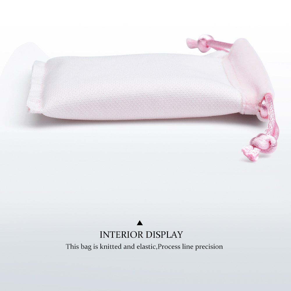 50 Pack Velvet Drawstring Pouches - Creamy White Jewelry Gift Bags For Travel & Party Favors