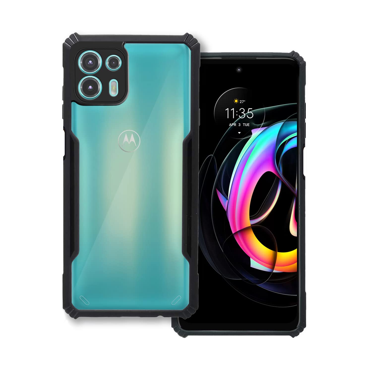 Amazon Brand - Solimo TPU 360 Degree Protection Black Border Back Cover for Moto Edge 20 Fusion - Black (B0BDZZVVVM) Amazon Price History, Amazon Price Tracker