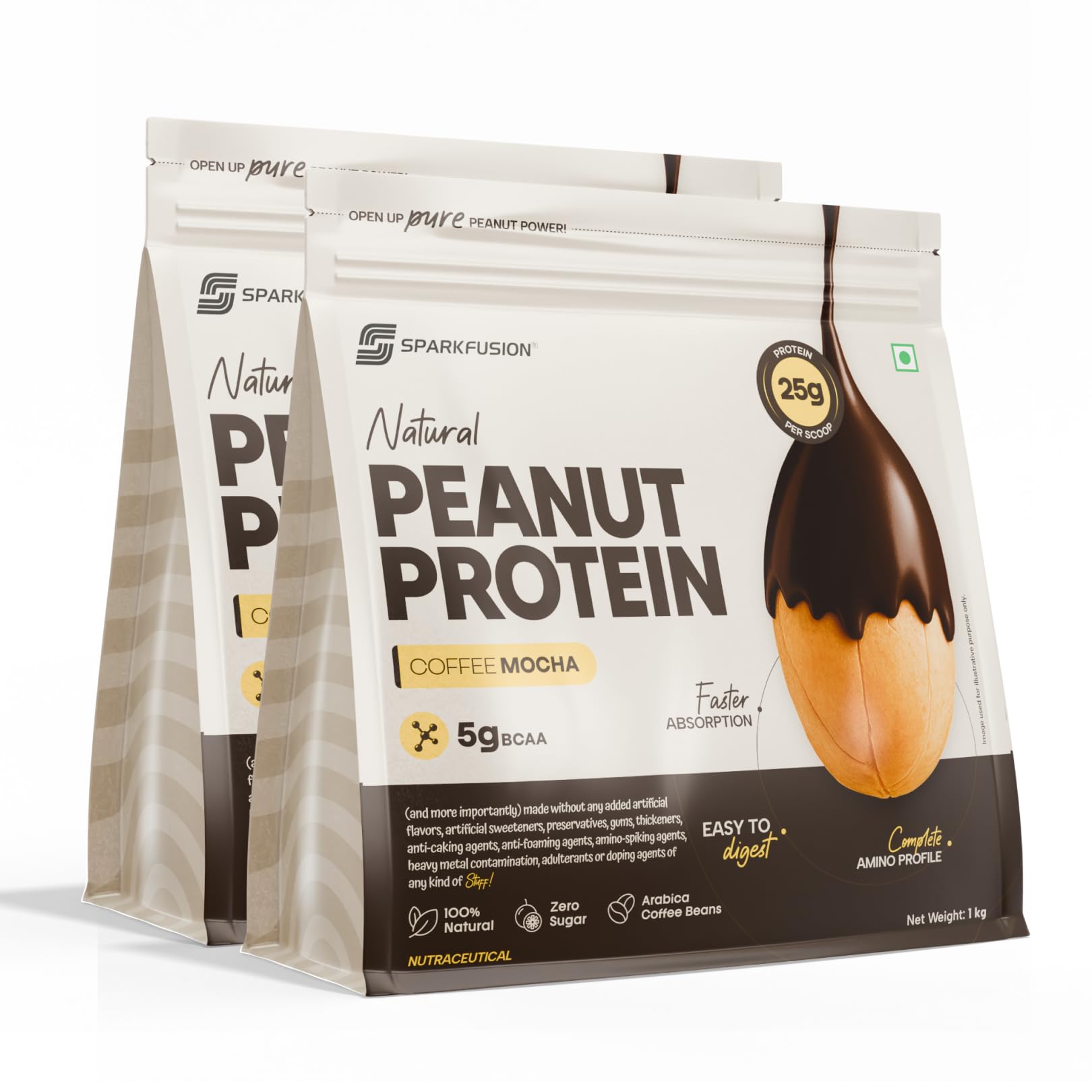SparkFusion Natural Peanut Protein Isolate – Flavor – 25g Protein, 5g BCAA, Zero Sugar, Gut-Friendly, Vegan, Lab-Tested, No Artificial Additives (500 g (Pack of 1), Rich Chocolate) — Amazon image 21