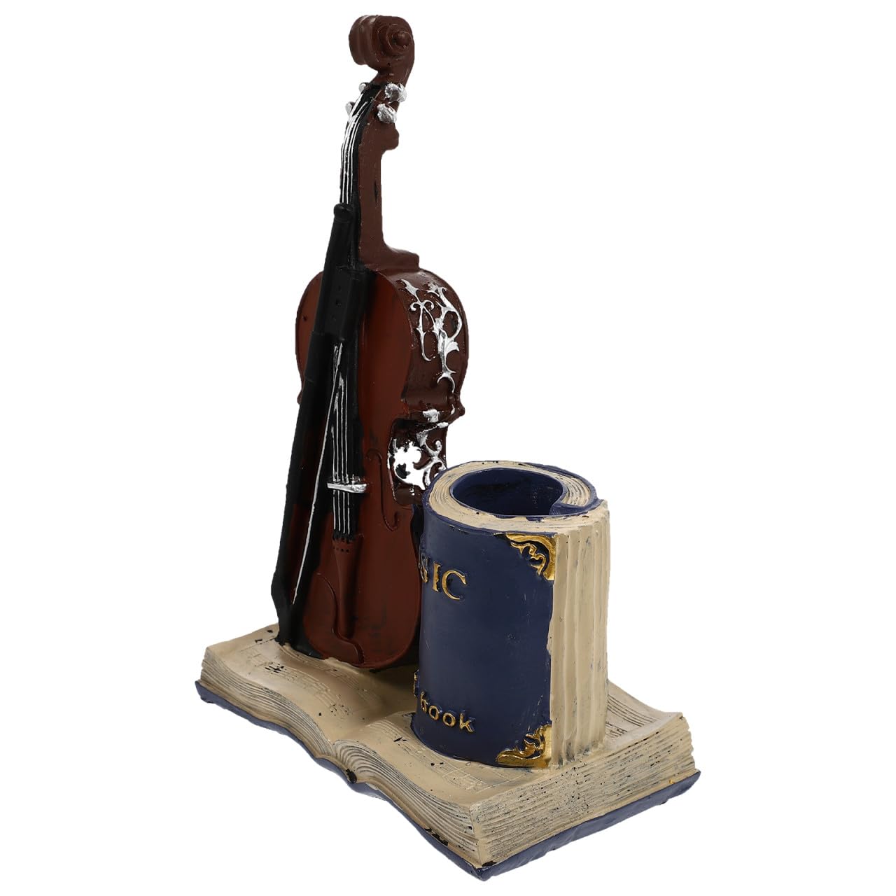 Pot à stylos en résine violon vintage pour cadeau de musicien