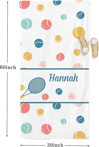 Miniatura 7 de Pelotas de tenis deportivas toalla de playa personalizada para niños, adolescentes, adultos, viajes, gimnasio, campamento, piscina, yoga