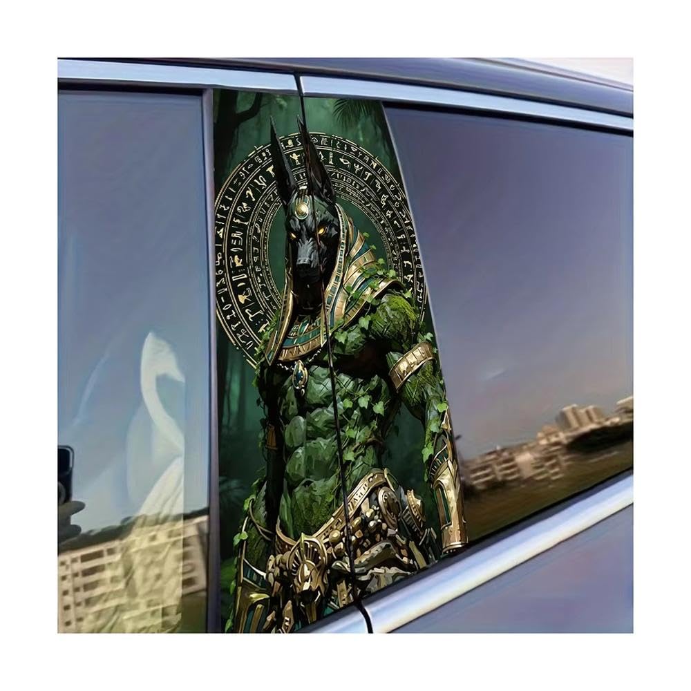 Decorative Items 2pcs Car Center Pillar Sticker Jungle Anubis Glossy Material Protective Film