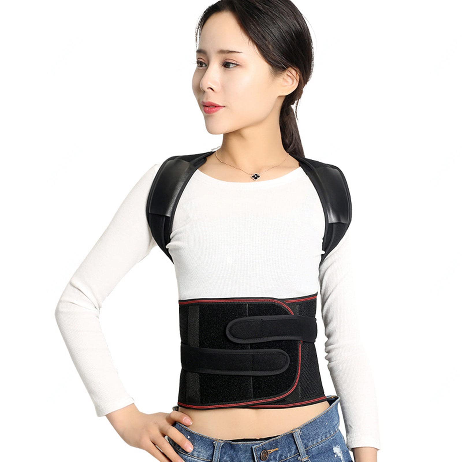 Corrector de Postura para Estudiantes, cinturón Corrector de Postura para Adultos, Hombres y Mujeres, cinturón Corrector antijoroba, Transpirable, para Verano, 2XL