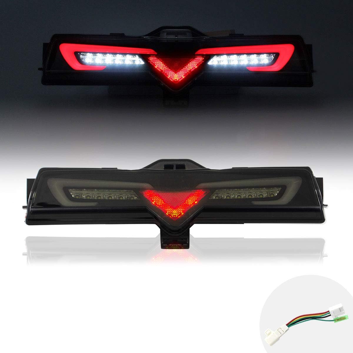 YUANZHENG VLAND Full LED Bumper Light Compatible with Toyota GT86 2012-2019, BRZ 2013-2018, FRS 2012-2016, With Brake Reverse Fog Running Function,YAB-86-0305, Smoke Lens, US Stock