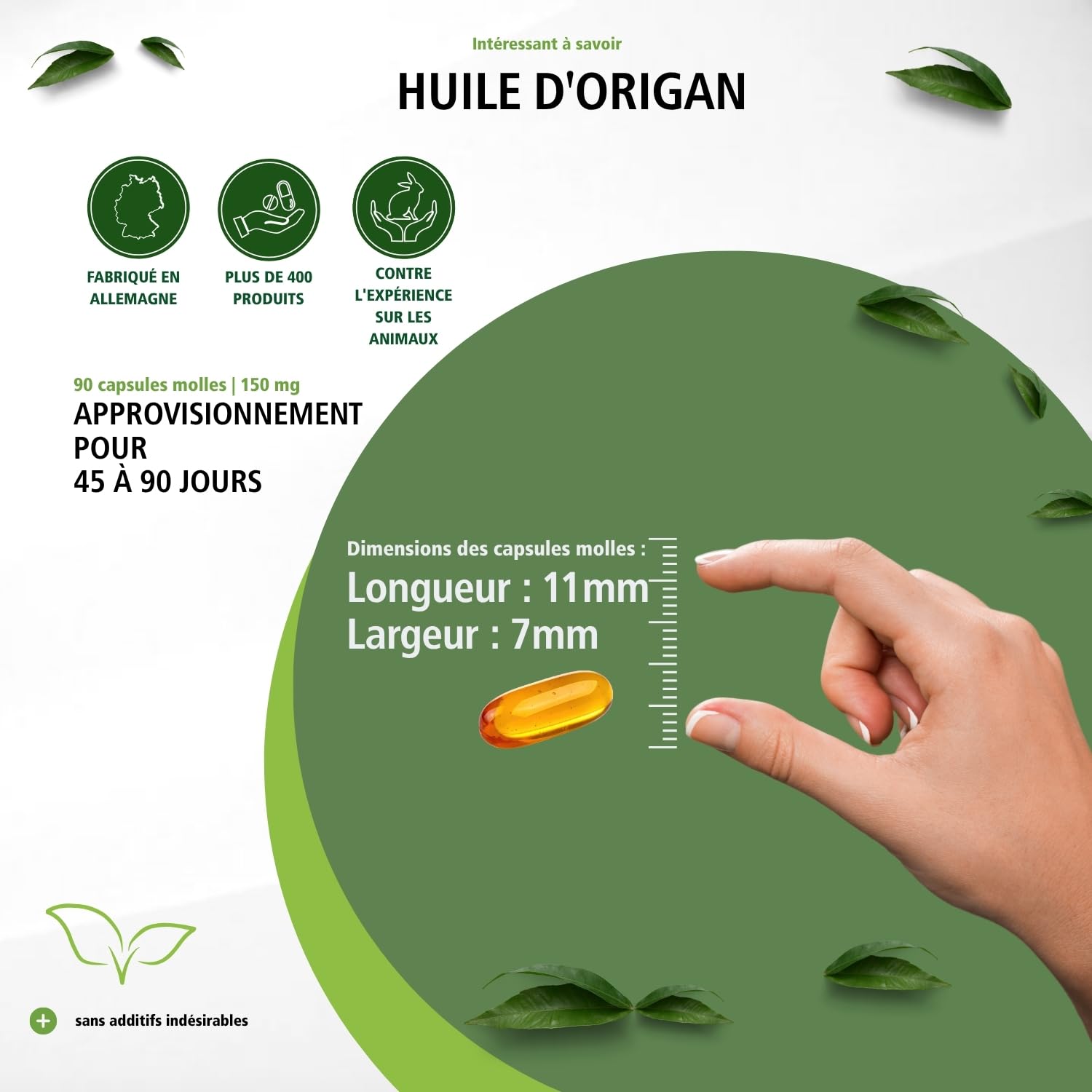 fairvital Gélules d'huile d'origan 150mg, 90 gélules molles, faciles à avaler, HAUTEMENT DOSÉES, extrait d'huile d'origan 10:1, Origanum vulgare