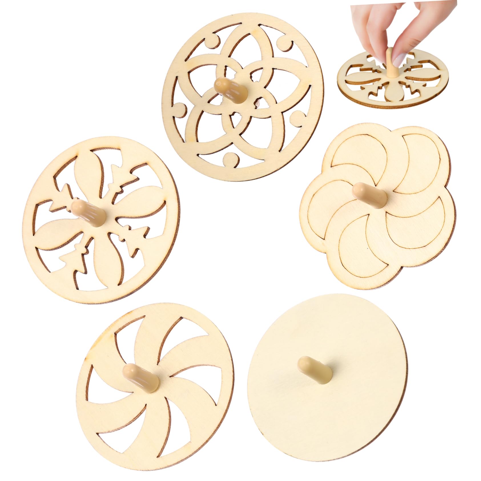 JOINPAYA 20pcs Kids Gyroscope Toys Unfinished Wooden Spinning Tops Craft Toy Painting Kids Gyroscope Tops Random Color
