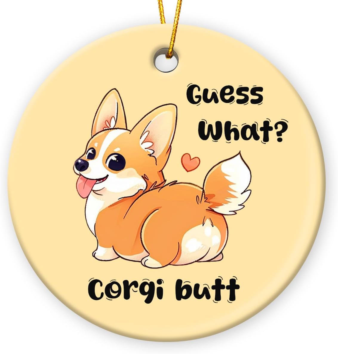 Corgi Ornaments 2024, Funny Dog Gifts for Women, Dog & Christmas Tree Decorations, White & Elephant Gifts, Ceramic Xmas Hanging Ornaments