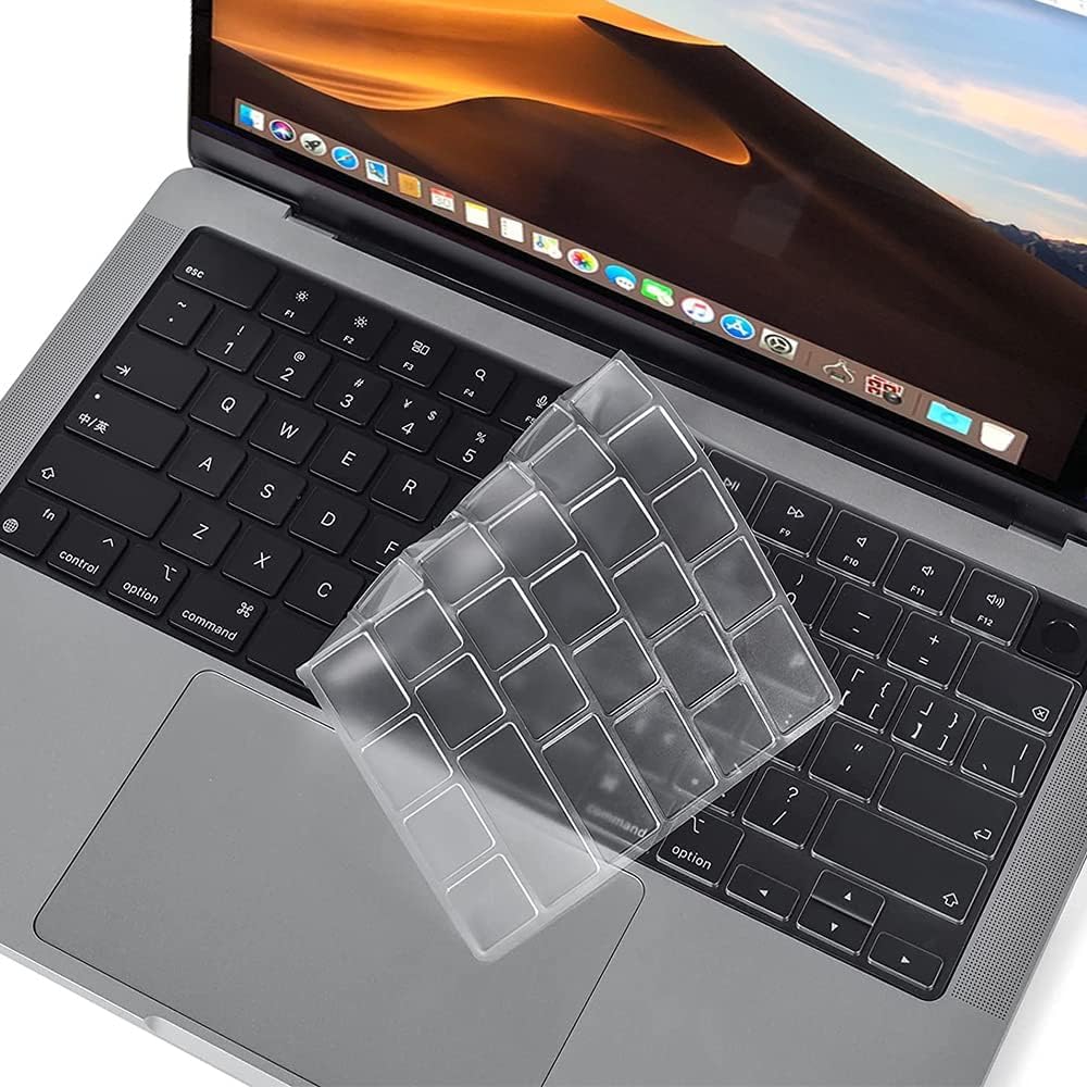 Oaky Keyboard Protector for 2021-2024 Release M1 / M2 / M3 / M4 Pro/Max Chip MacBook Pro 14 inch/MacBook Pro 16 Keyboard Skin Protector - TPU Clear