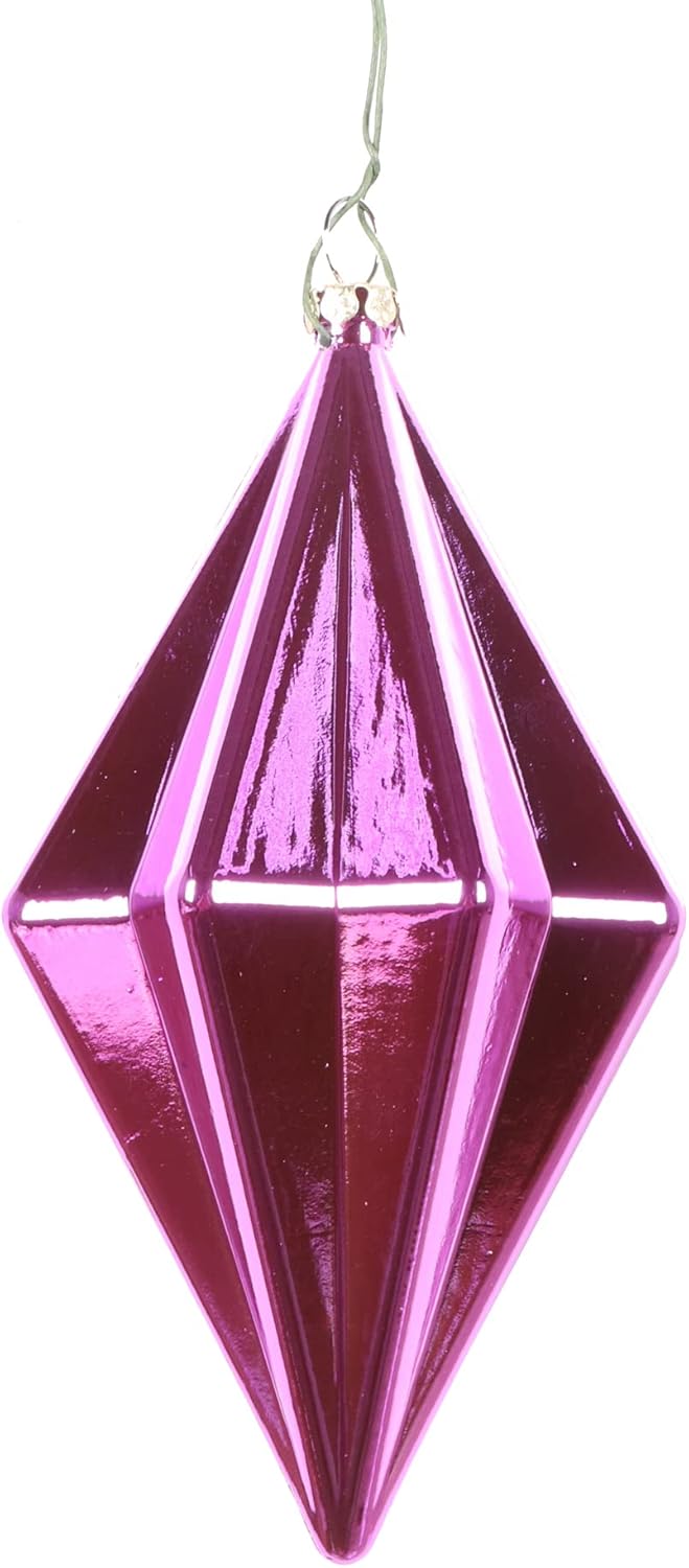 Vickerman 5.5" Orchid Shiny Finial Christmas Ornament. Includes 4 Pieces per Bag.