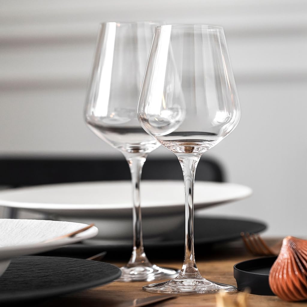 Villeroy & Boch - La Divina Bicchiere Da Vino Rosso Set di 4 Trasparente, Lavabile in Lavastoviglie, Bicchieri Design, Bicchieri Di Vino Grande, Cristallo
