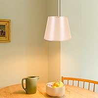 Vista 3 de Kit de pantalla de lino Reemplazo para pantalla de lámpara de tela para lámpara de mesa (blanco)