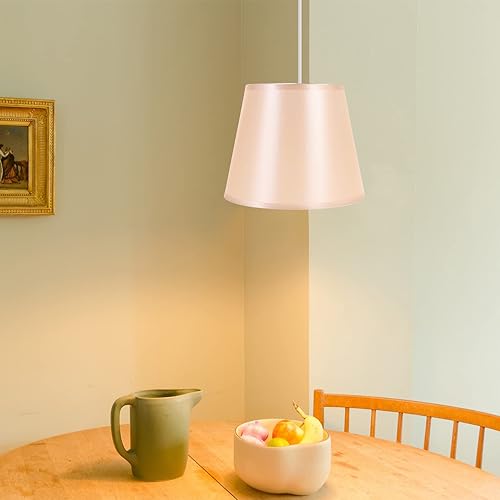 Miniatura 3 de Kit de pantalla de lino Reemplazo para pantalla de lámpara de tela para lámpara de mesa (blanco)