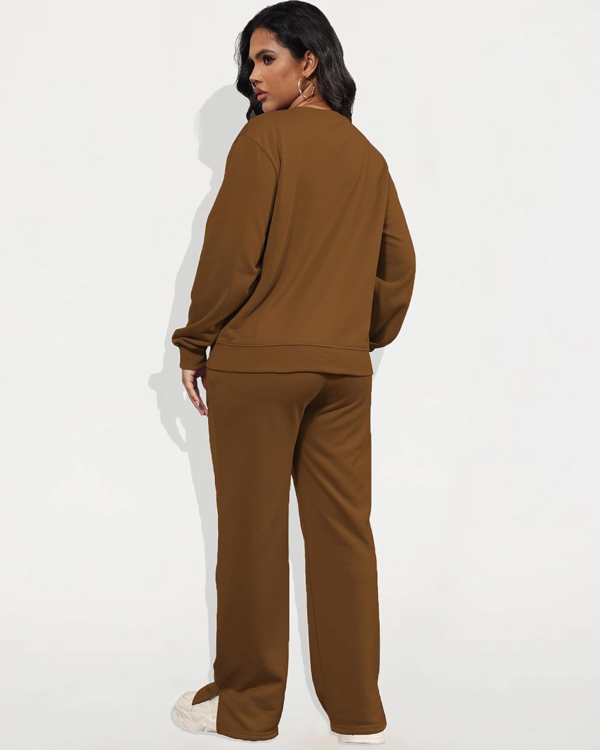 MOEENCN Women 2 Piece Outfits Sweatsuit Lounge Sets Casual Travel Sweatshirt And Wide Leg Tracksuit Matching Set - Image 4