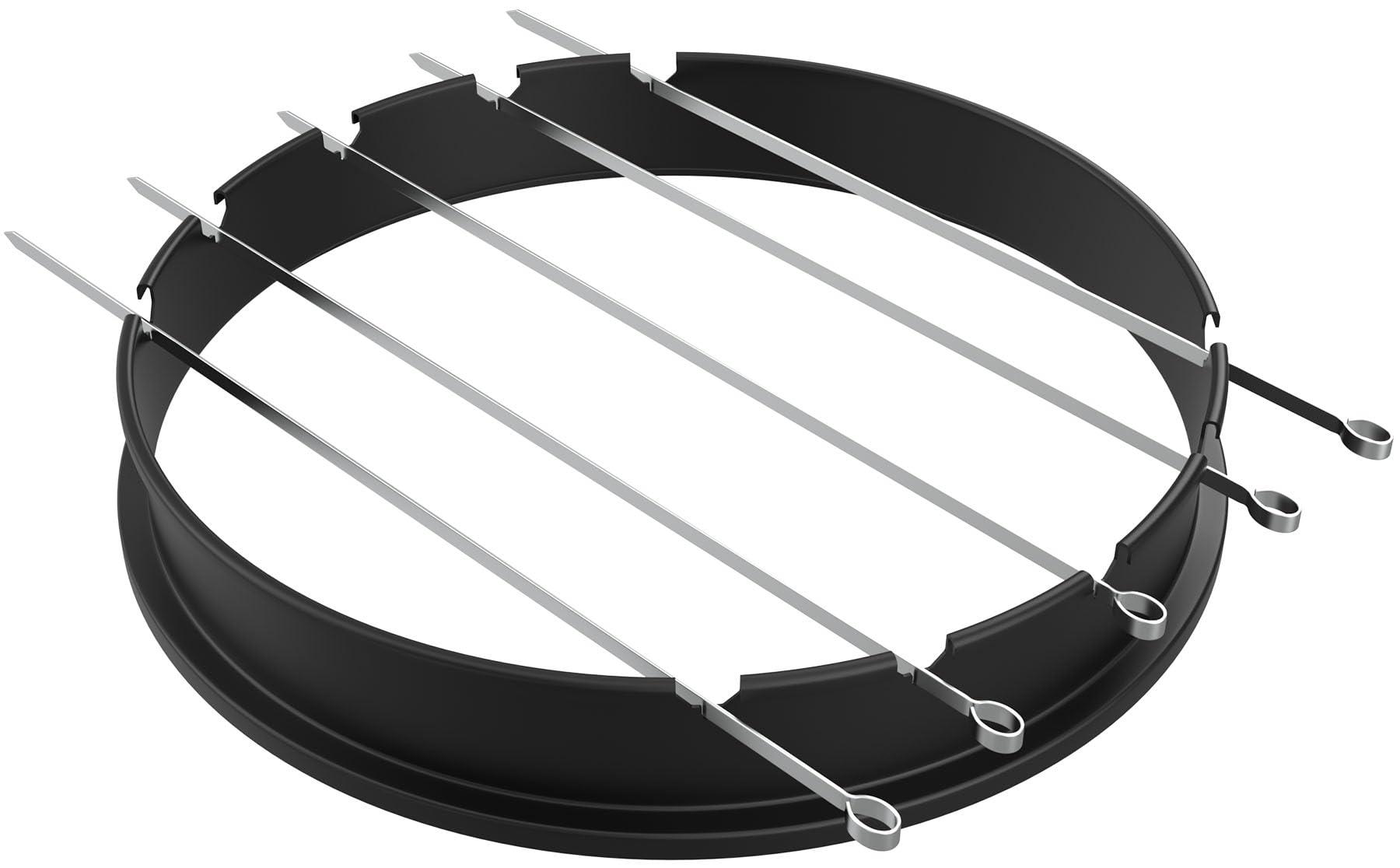 DELSbbq Rotisserie Ring with Kabob Skewer Kits for Weber 22.5 Inch Charcoal Kettle Grills, Grill Rotisserie for Solo Stove Bonfire and Other Similar Charcoal Grills