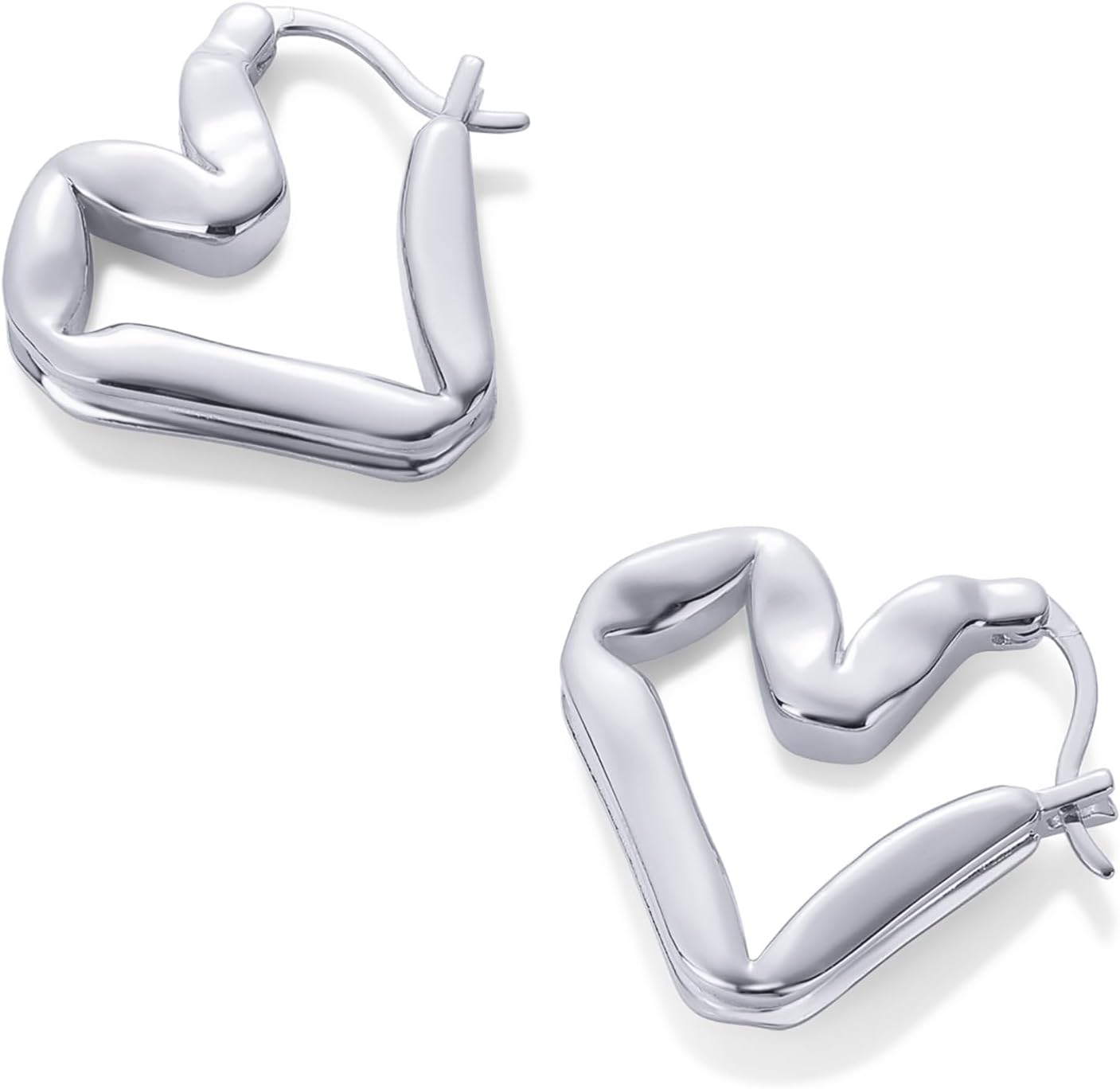 PAVOI 14K Gold Plated Bold Chunky Dupe Heart Hoop Earrings for Women | Gold Earring Pair - Valentines Day Trendy Jewelry - Image 3