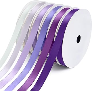 Sponsored Ad - Yardinys Satin Ribbon 3/8 Inch Fabric Ribbon, Purple Ribbon Assortment Double Faced Ribbon for Gift Wrappin...