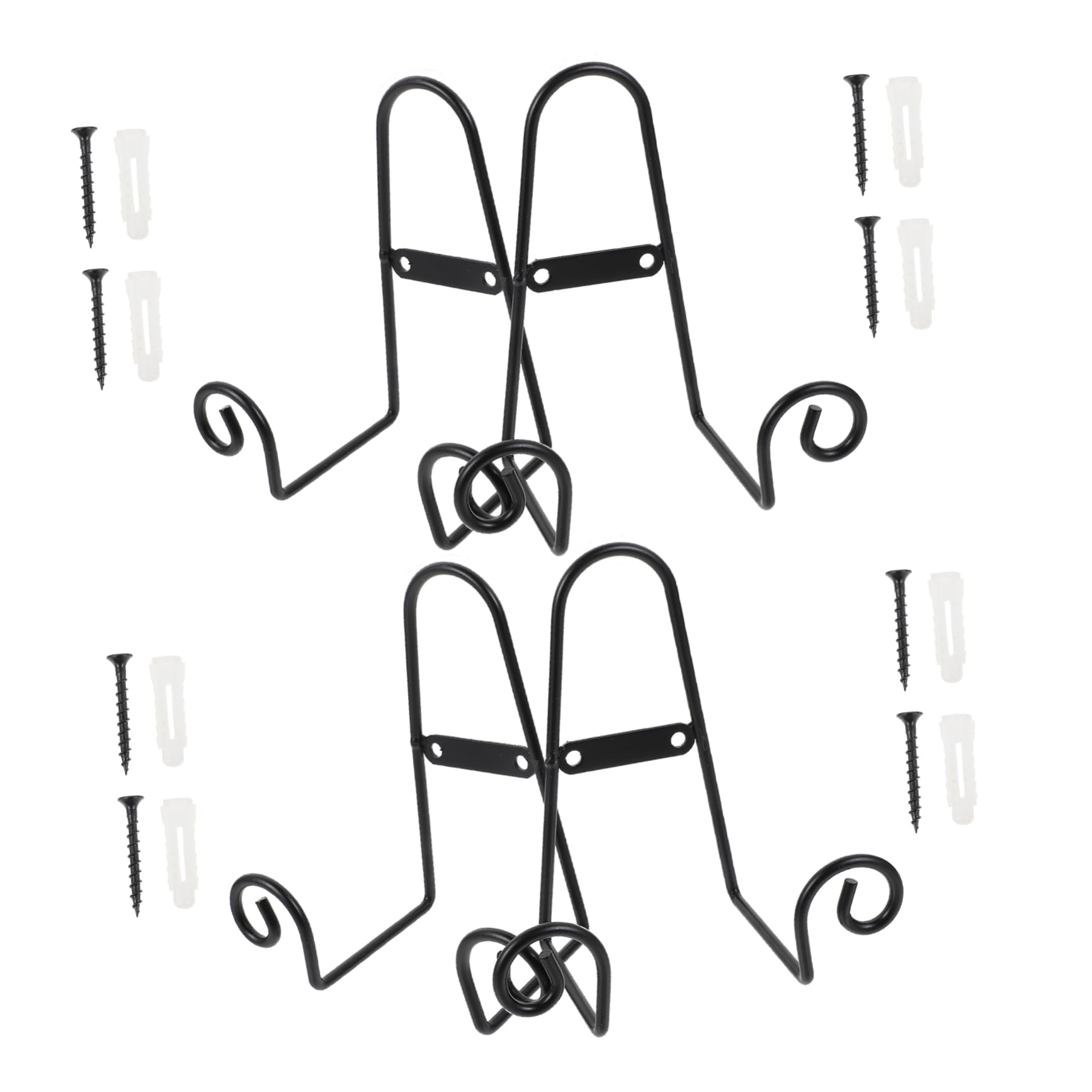 Yardenfun Elegant Sturdy Ceramic Plate Display Stand Iron Plate Holder Dish Storage Rack for Home