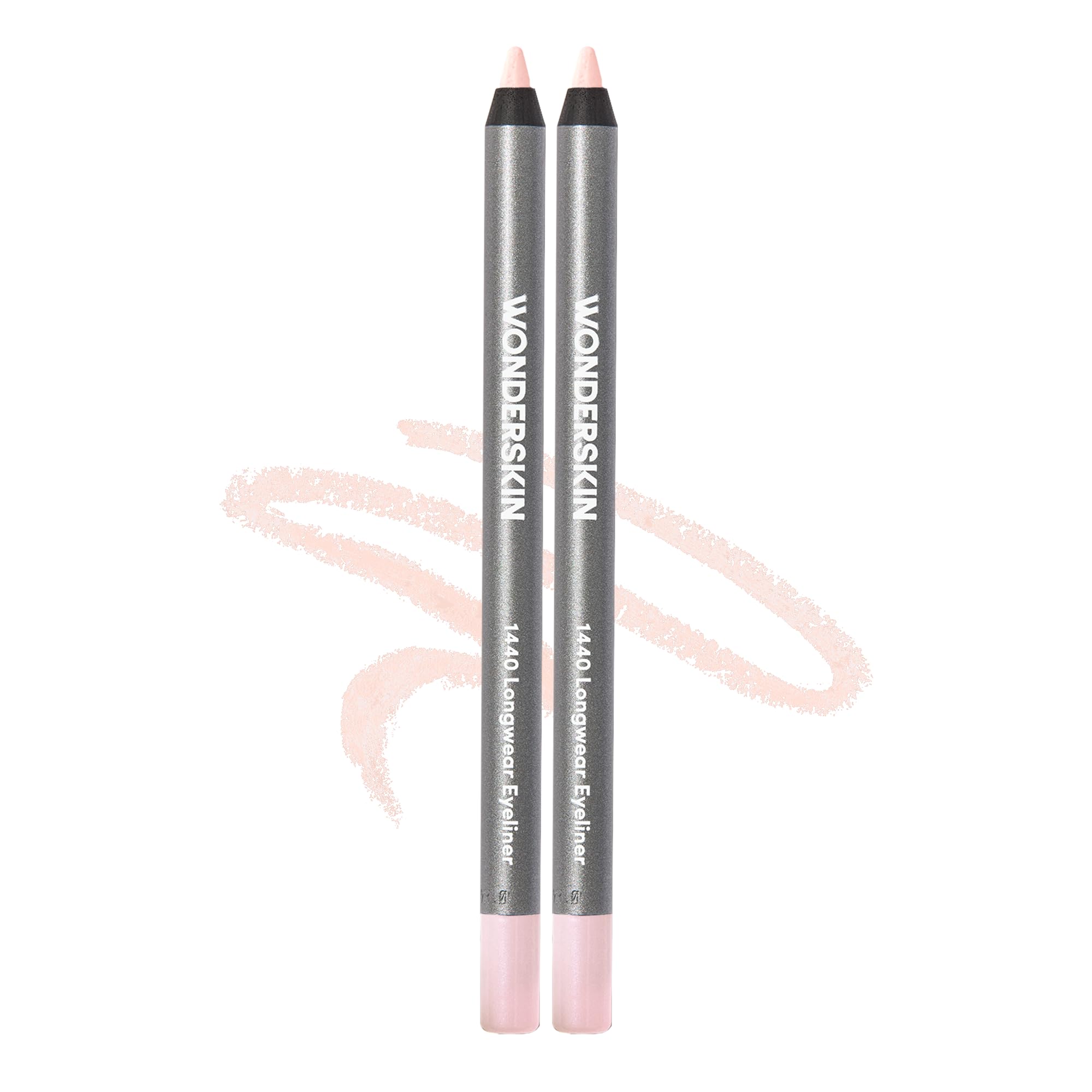 Wonderskin Eyeliner Pencil, 1440 Longwear Pink Eyeliner Pencil, 2 Pack - Waterproof, Sharpenable & Smudge Proof