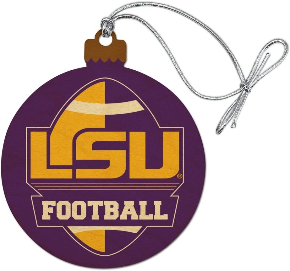 GRAPHICS & MORE LSU Football Wood Christmas Tree Holiday Ornament