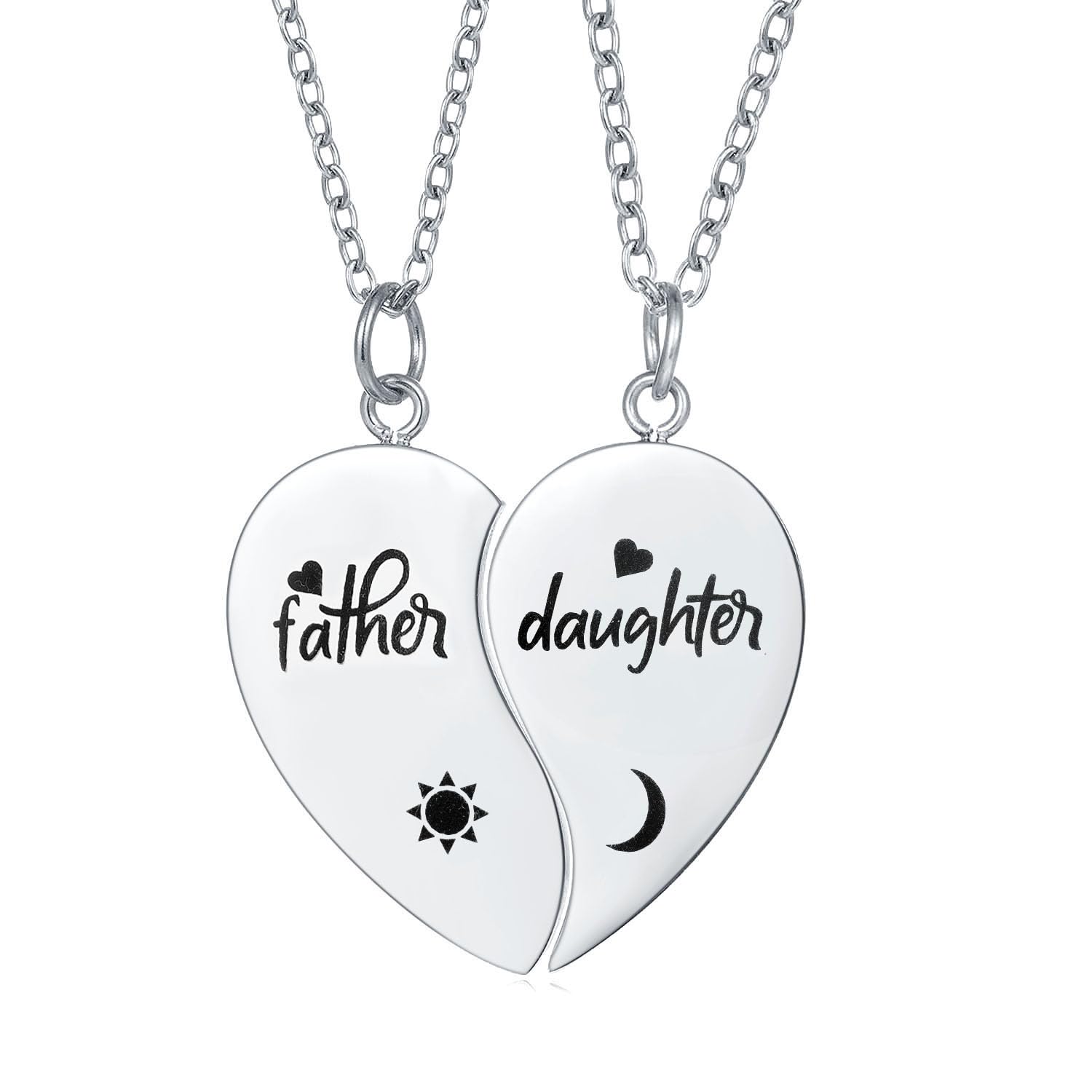 Yonhon Father Daddy Daughter Bracelet Necklace for 2,Dad Daughter Matching Necklace Set for 2