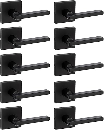 Miniatura 15 de Kwikset Halifax Manija interior de puerta de privacidad con cerradura, manija de puerta para baño y dormitorio, cerradura de botón de presión sin